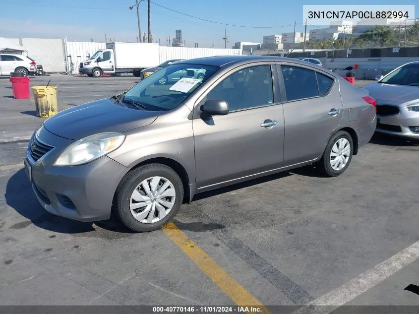 2012 Nissan Versa 1.6 Sv VIN: 3N1CN7AP0CL882994 Lot: 40770146