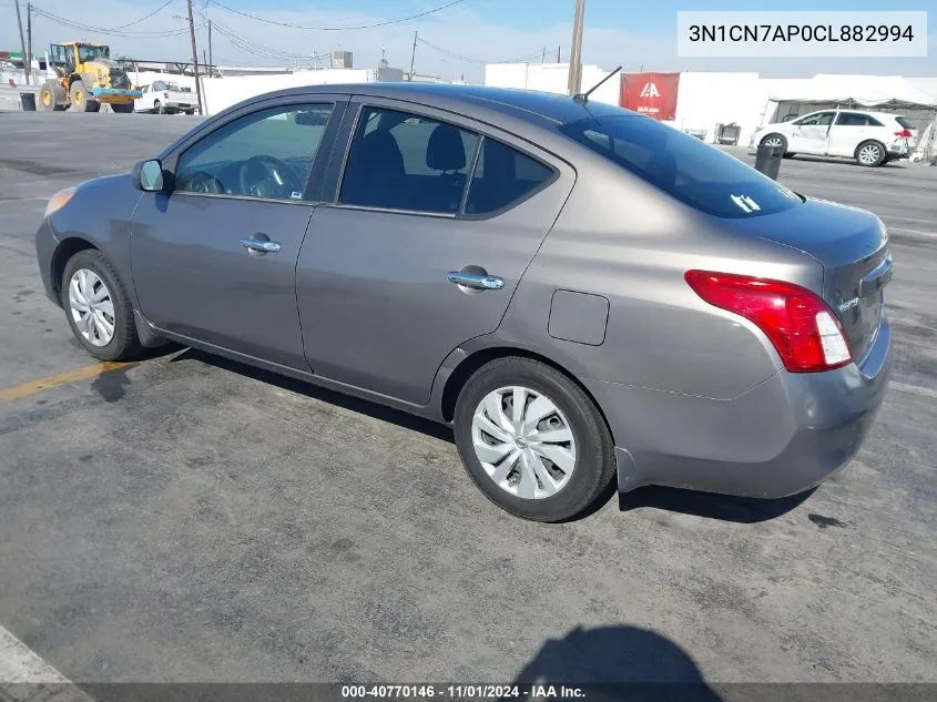 2012 Nissan Versa 1.6 Sv VIN: 3N1CN7AP0CL882994 Lot: 40770146