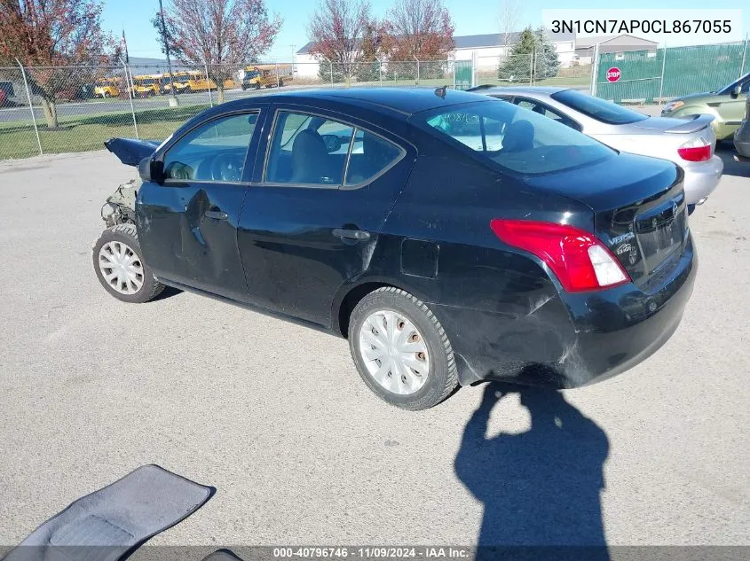 2012 Nissan Versa 1.6 S VIN: 3N1CN7AP0CL867055 Lot: 40796746