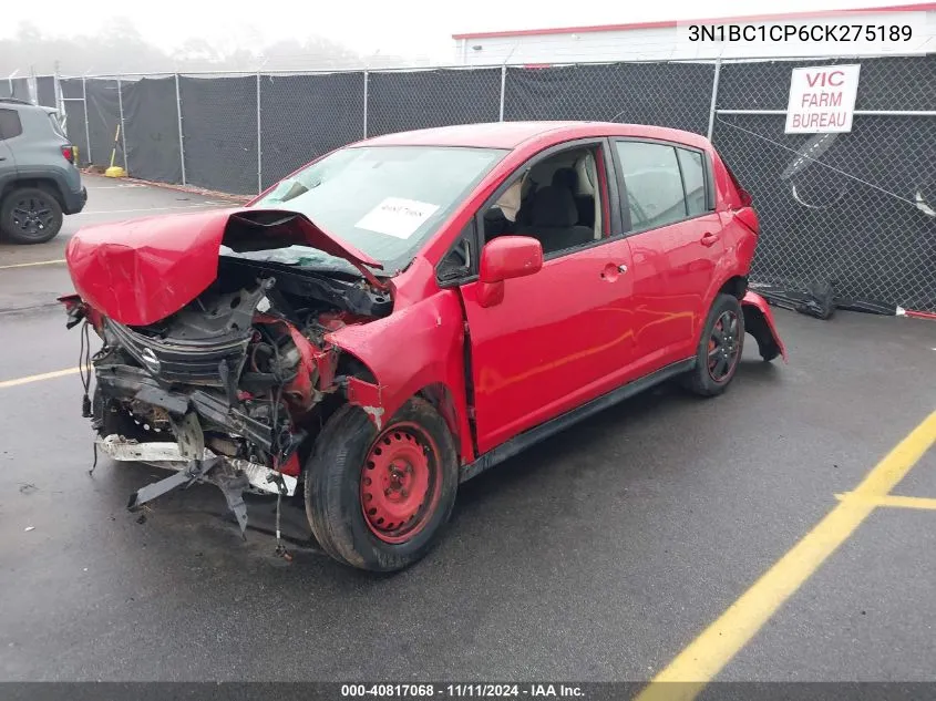 2012 Nissan Versa S/Sl VIN: 3N1BC1CP6CK275189 Lot: 40817068