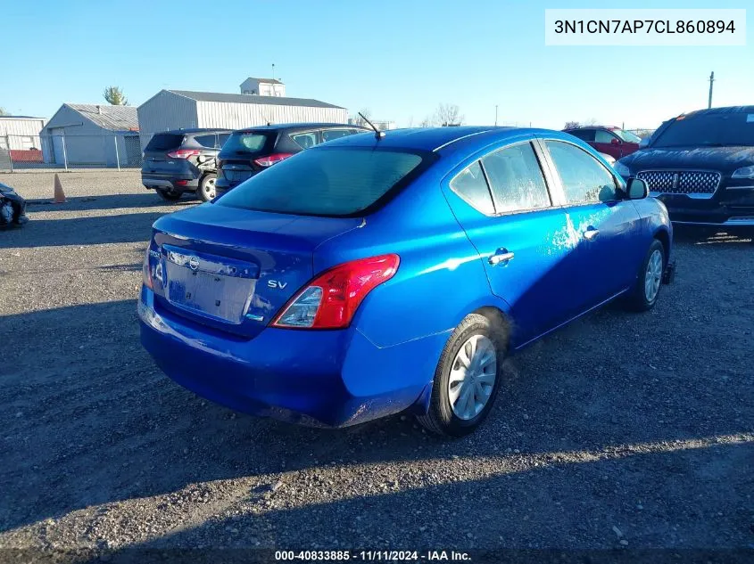 2012 Nissan Versa 1.6 Sv VIN: 3N1CN7AP7CL860894 Lot: 40833885