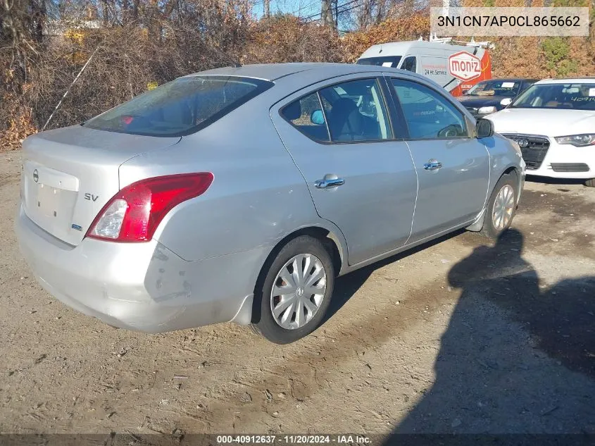 2012 Nissan Versa 1.6 Sv VIN: 3N1CN7AP0CL865662 Lot: 40912637