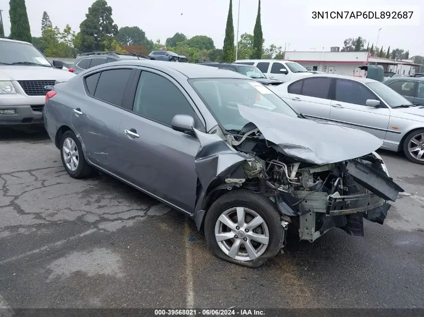 2013 Nissan Versa 1.6 Sl VIN: 3N1CN7AP6DL892687 Lot: 39568021