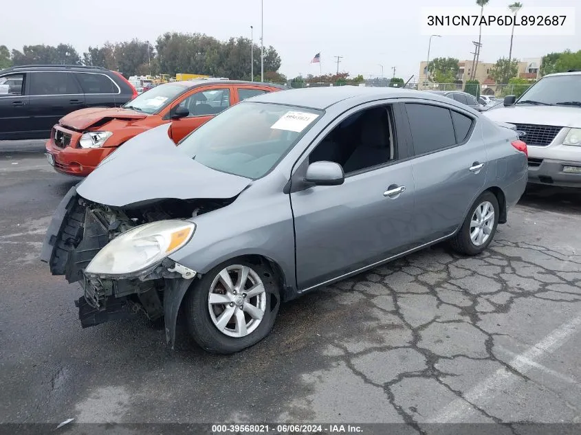 3N1CN7AP6DL892687 2013 Nissan Versa 1.6 Sl