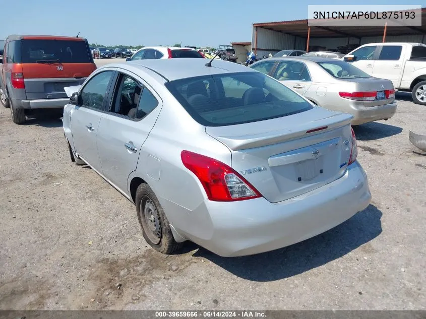 2013 Nissan Versa 1.6 Sv VIN: 3N1CN7AP6DL875193 Lot: 39659666