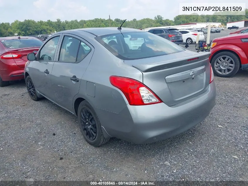 2013 Nissan Versa 1.6 S VIN: 3N1CN7AP2DL841509 Lot: 40105845