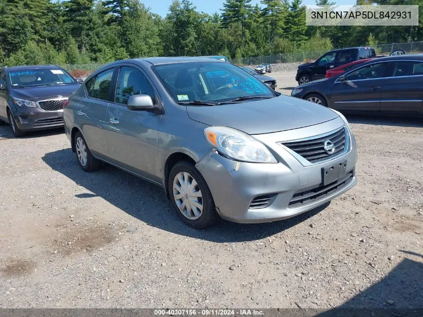 2013 Nissan Versa 1.6 Sv VIN: 3N1CN7AP5DL842931 Lot: 40307156