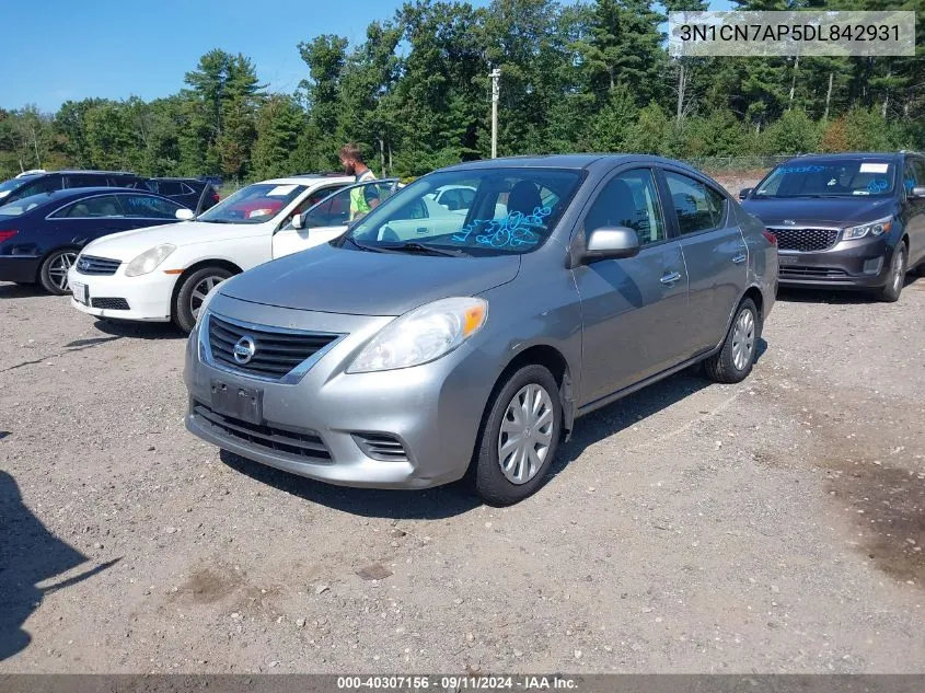 2013 Nissan Versa 1.6 Sv VIN: 3N1CN7AP5DL842931 Lot: 40307156