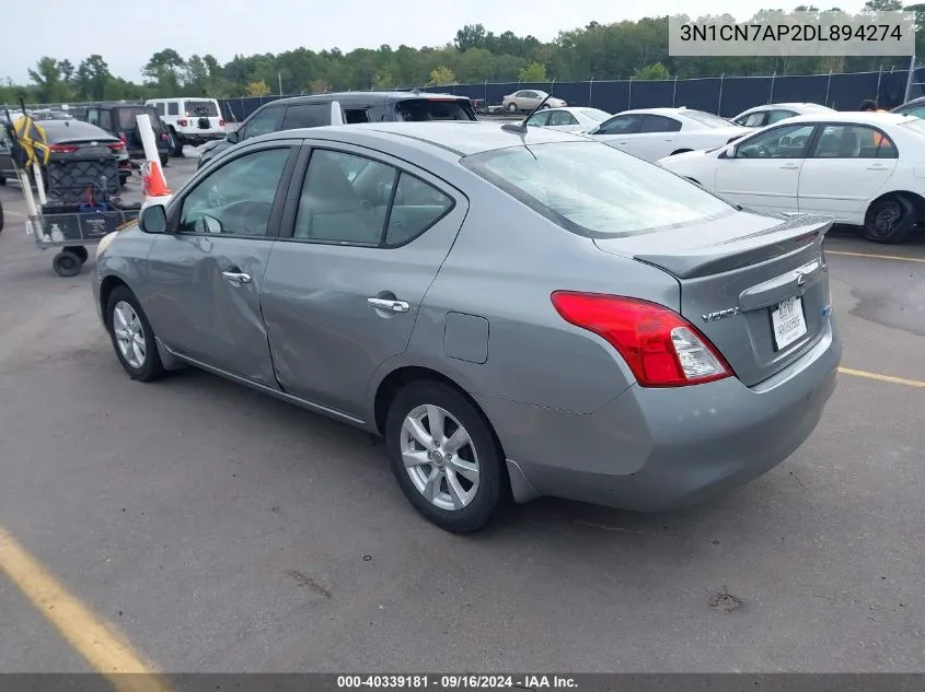 2013 Nissan Versa 1.6 Sl VIN: 3N1CN7AP2DL894274 Lot: 40339181