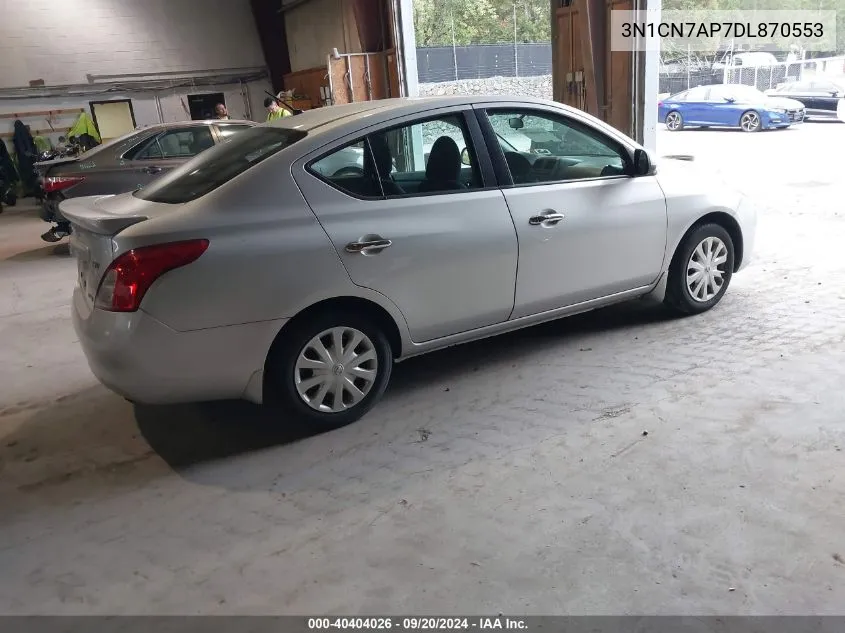 2013 Nissan Versa 1.6 Sv VIN: 3N1CN7AP7DL870553 Lot: 40404026