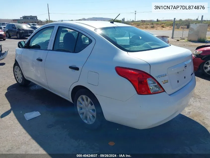 2013 Nissan Versa 1.6 S VIN: 3N1CN7AP7DL874876 Lot: 40424837