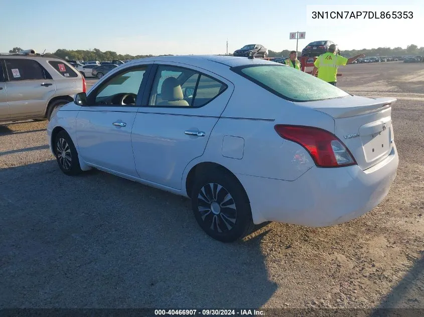 2013 Nissan Versa S/S Plus/Sv/Sl VIN: 3N1CN7AP7DL865353 Lot: 40466907