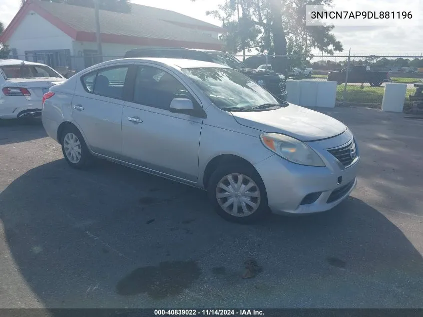 2013 Nissan Versa 1.6 Sv VIN: 3N1CN7AP9DL881196 Lot: 40839022