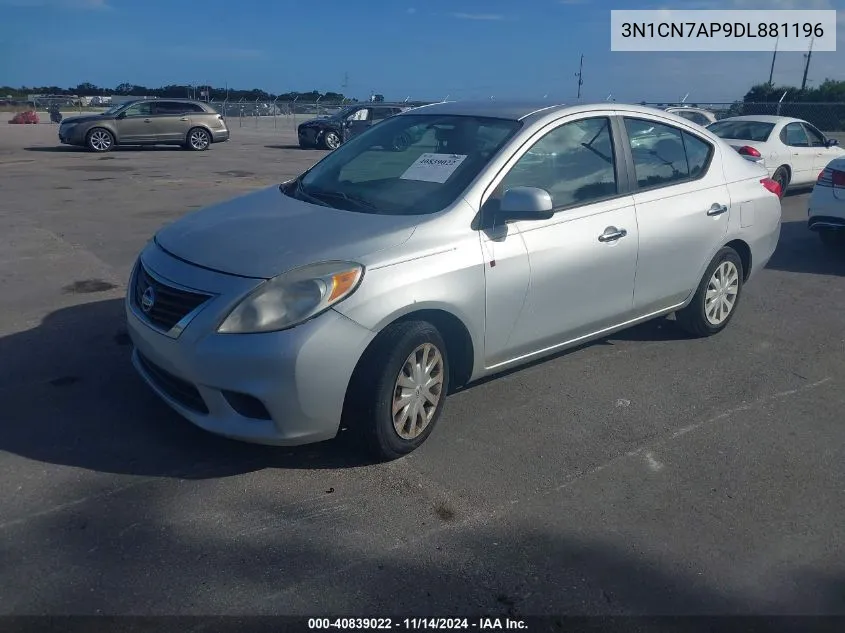 2013 Nissan Versa 1.6 Sv VIN: 3N1CN7AP9DL881196 Lot: 40839022