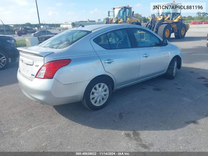 2013 Nissan Versa 1.6 Sv VIN: 3N1CN7AP9DL881196 Lot: 40839022