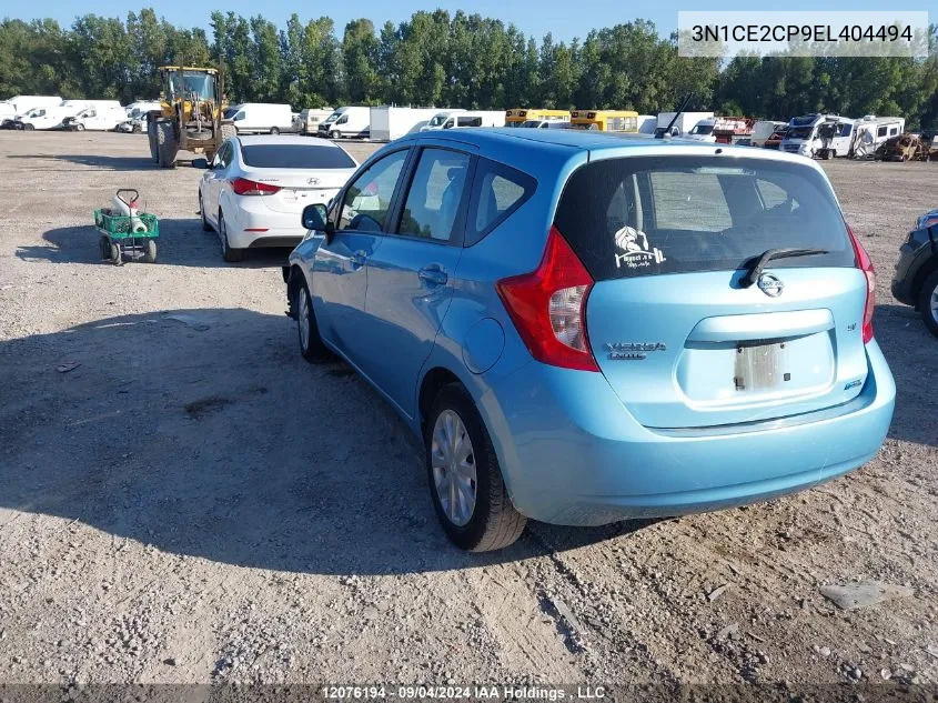 2014 Nissan Versa VIN: 3N1CE2CP9EL404494 Lot: 12076194