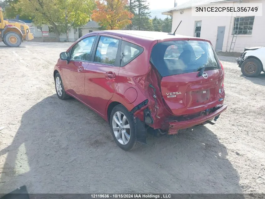 2014 Nissan Versa Note VIN: 3N1CE2CP5EL356749 Lot: 12119636