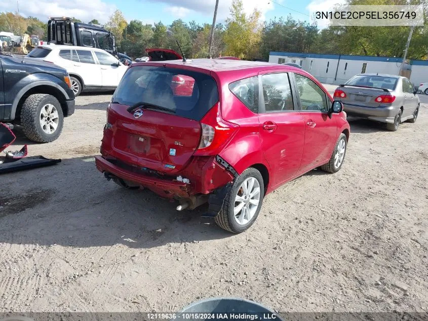 2014 Nissan Versa Note VIN: 3N1CE2CP5EL356749 Lot: 12119636