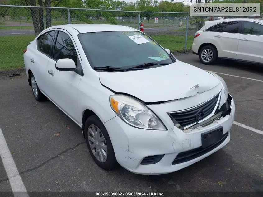 3N1CN7AP2EL812092 2014 Nissan Versa 1.6 Sv