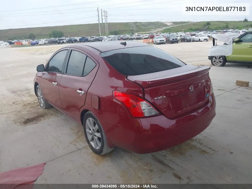 2014 Nissan Versa 1.6 Sl VIN: 3N1CN7AP0EL877183 Lot: 39434095