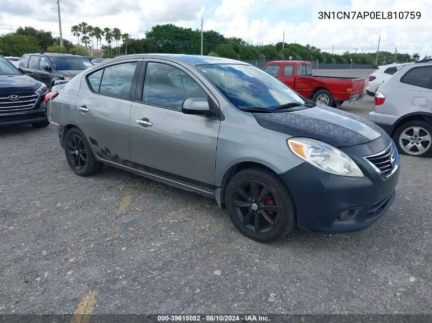 3N1CN7AP0EL810759 2014 Nissan Versa 1.6 Sl