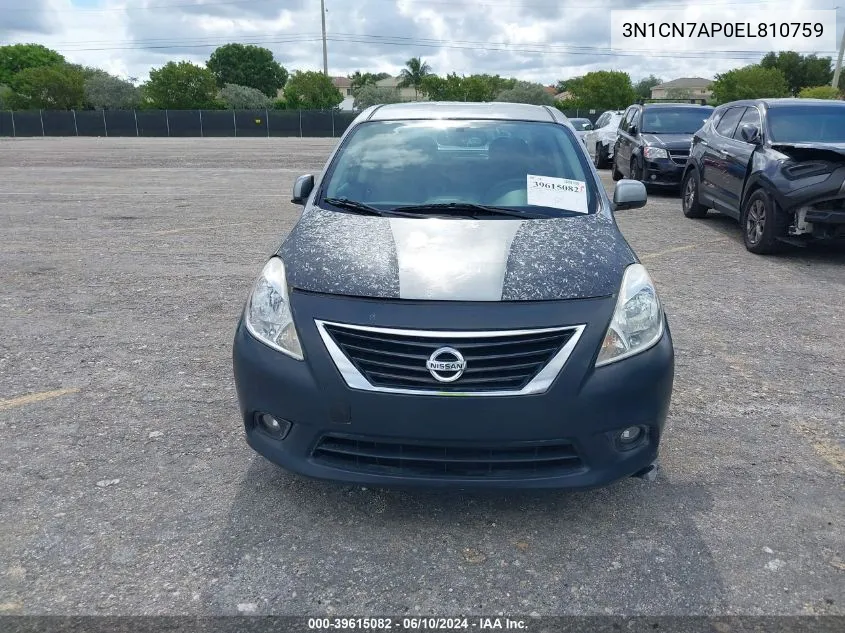 2014 Nissan Versa 1.6 Sl VIN: 3N1CN7AP0EL810759 Lot: 39615082