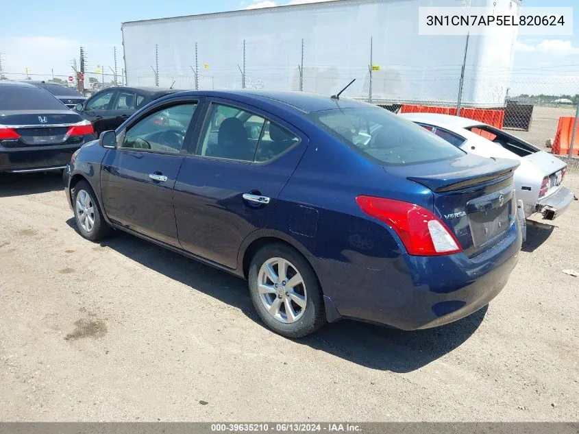 2014 Nissan Versa 1.6 Sv VIN: 3N1CN7AP5EL820624 Lot: 39635210