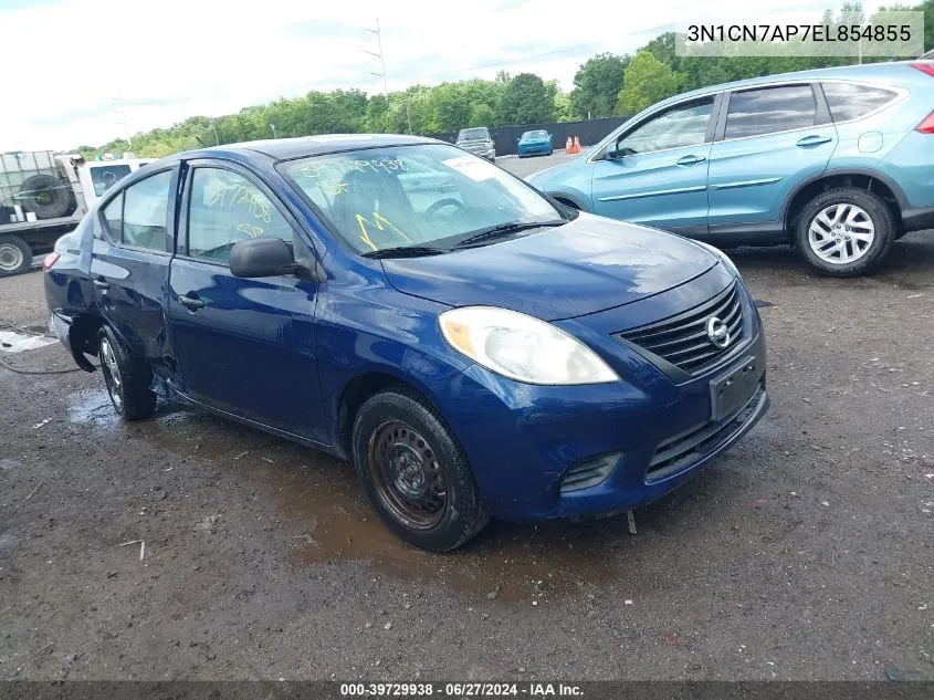 2014 Nissan Versa 1.6 S VIN: 3N1CN7AP7EL854855 Lot: 39729938