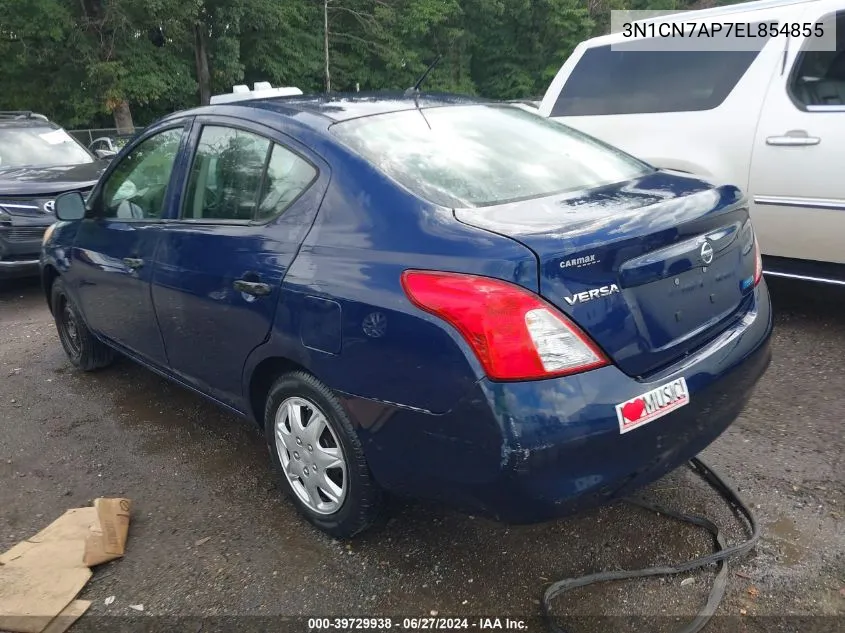 2014 Nissan Versa 1.6 S VIN: 3N1CN7AP7EL854855 Lot: 39729938