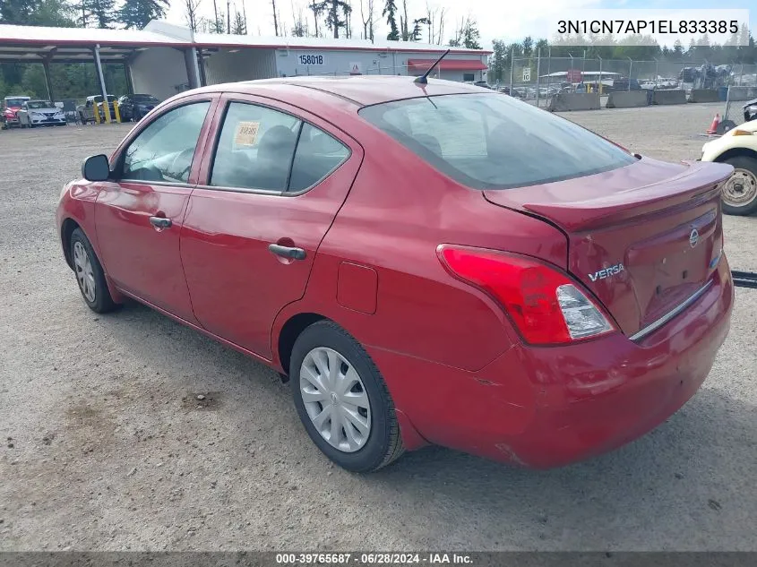 3N1CN7AP1EL833385 2014 Nissan Versa 1.6 S+