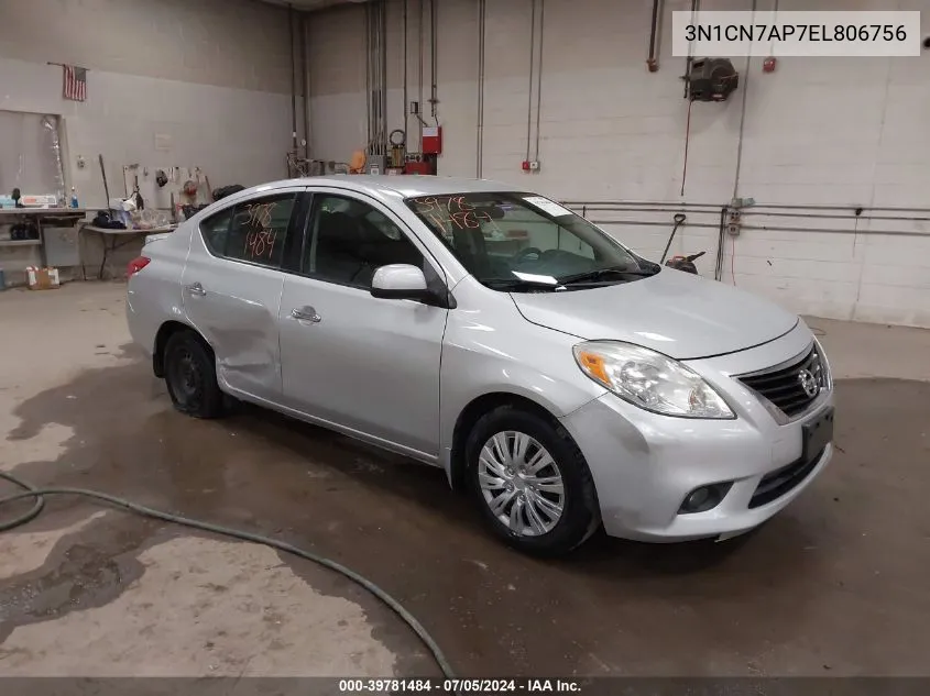 2014 Nissan Versa 1.6 Sv VIN: 3N1CN7AP7EL806756 Lot: 39781484