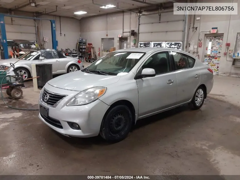 2014 Nissan Versa 1.6 Sv VIN: 3N1CN7AP7EL806756 Lot: 39781484