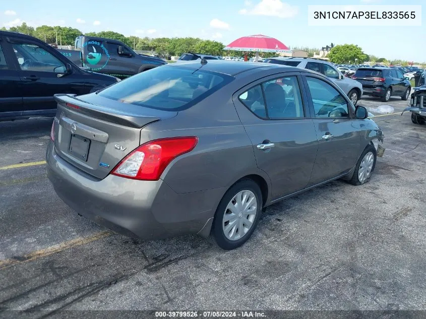 2014 Nissan Versa 1.6 Sv VIN: 3N1CN7AP3EL833565 Lot: 39799526