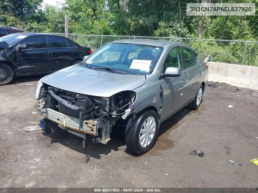 2014 Nissan Versa 1.6 Sv VIN: 3N1CN7AP6EL837920 Lot: 40031983