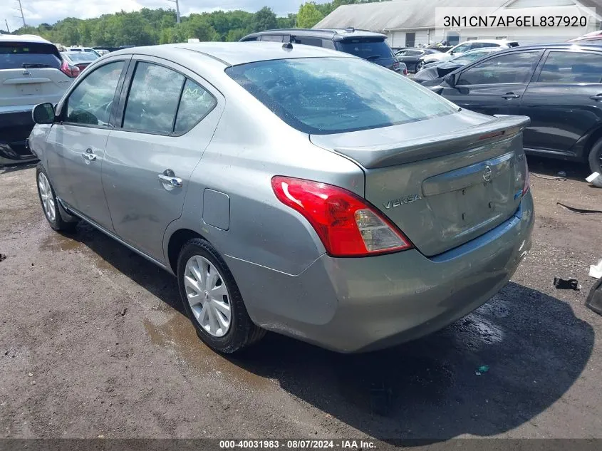 2014 Nissan Versa 1.6 Sv VIN: 3N1CN7AP6EL837920 Lot: 40031983