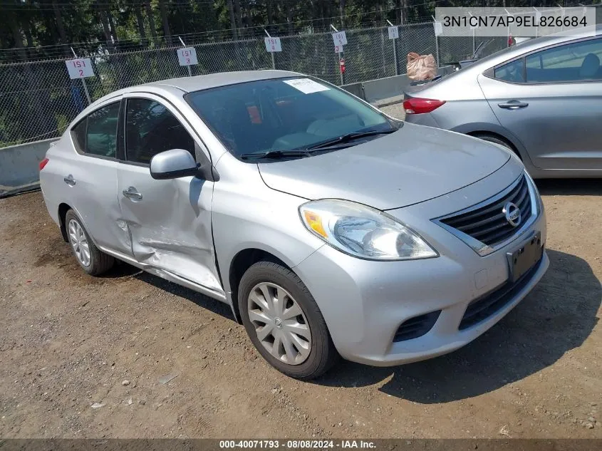 2014 Nissan Versa 1.6 Sv VIN: 3N1CN7AP9EL826684 Lot: 40071793