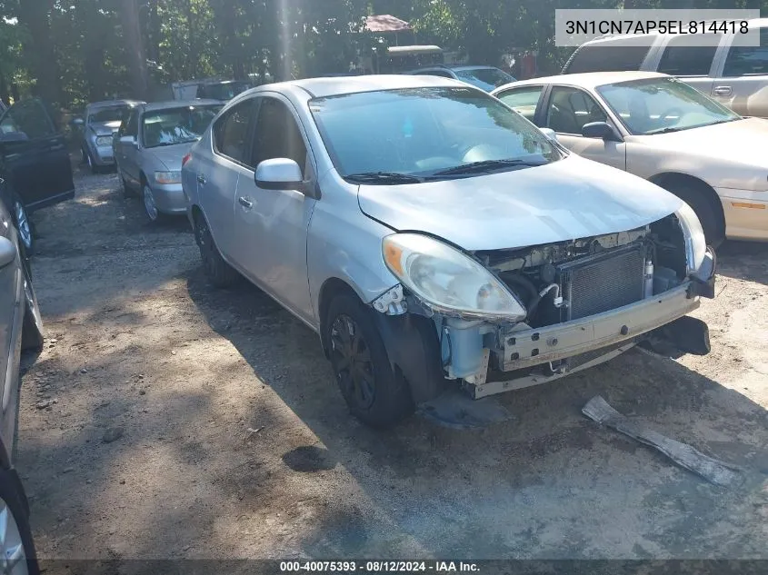 3N1CN7AP5EL814418 2014 Nissan Versa 1.6 Sv