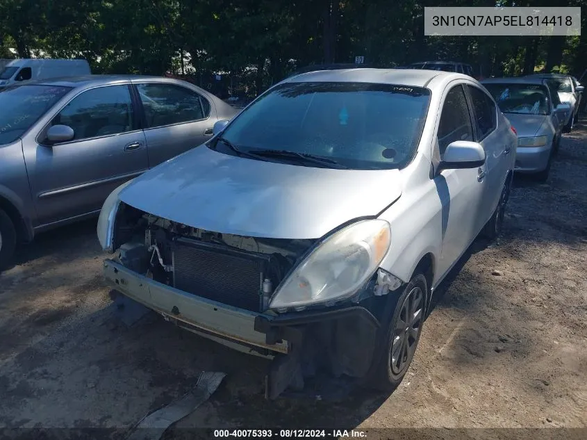 3N1CN7AP5EL814418 2014 Nissan Versa 1.6 Sv