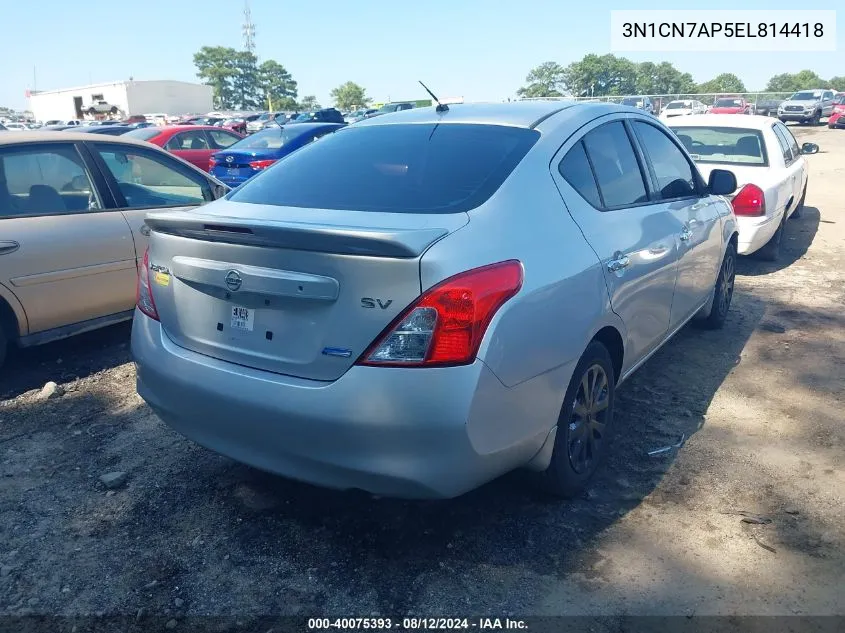 3N1CN7AP5EL814418 2014 Nissan Versa 1.6 Sv