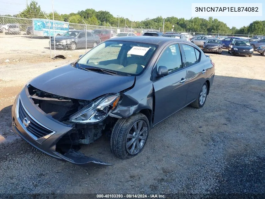 3N1CN7AP1EL874082 2014 Nissan Versa S/S Plus/Sv/Sl