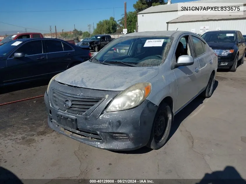 2014 Nissan Versa 1.6 Sv VIN: 3N1CN7APXEL833675 Lot: 40129908