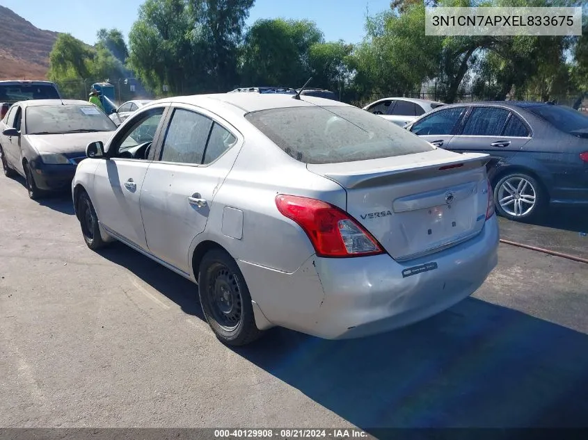 2014 Nissan Versa 1.6 Sv VIN: 3N1CN7APXEL833675 Lot: 40129908