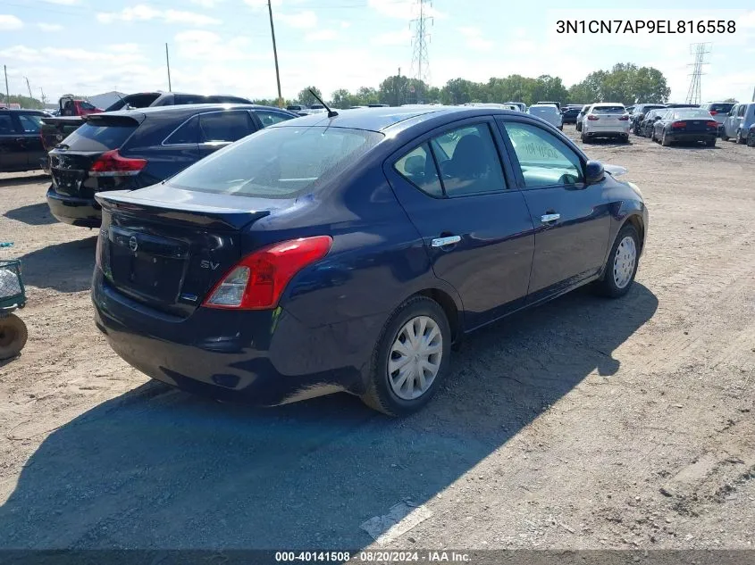 2014 Nissan Versa S/S Plus/Sv/Sl VIN: 3N1CN7AP9EL816558 Lot: 40141508