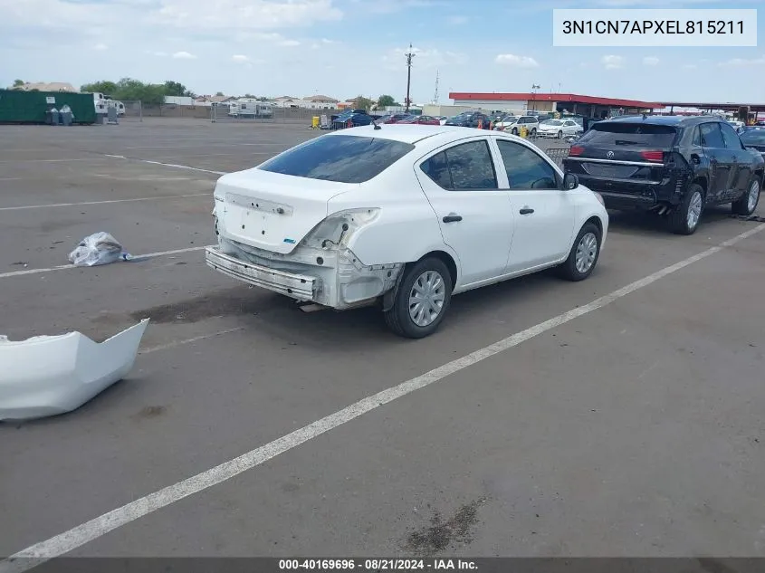 3N1CN7APXEL815211 2014 Nissan Versa 1.6 S