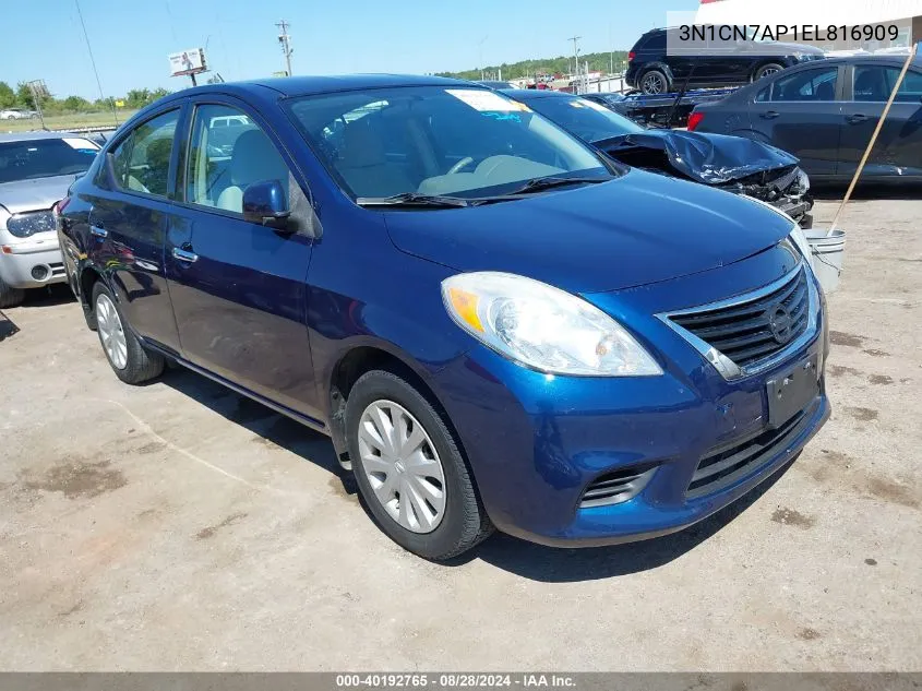 2014 Nissan Versa 1.6 Sv VIN: 3N1CN7AP1EL816909 Lot: 40192765