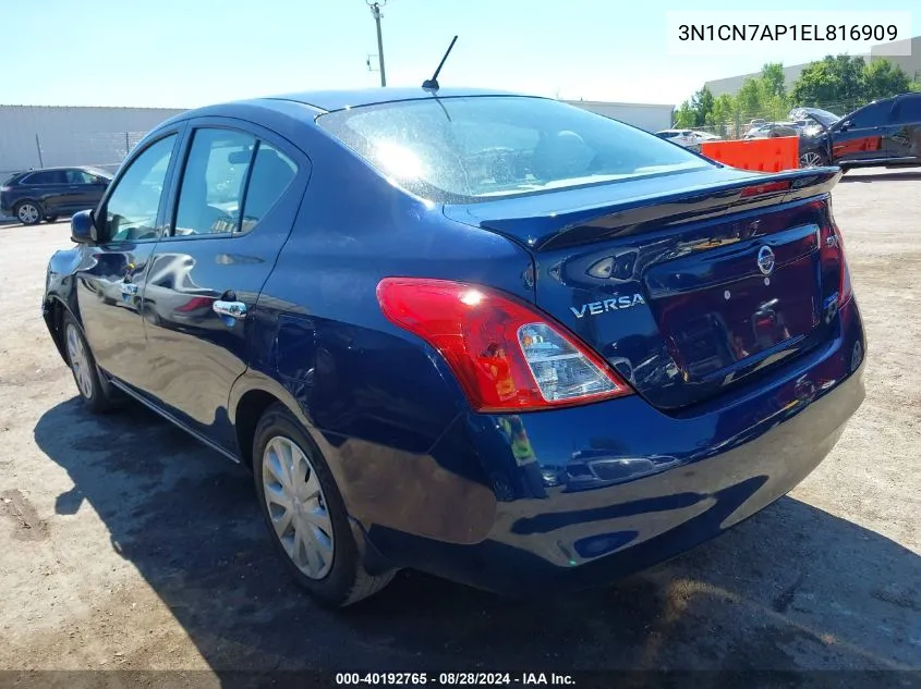 3N1CN7AP1EL816909 2014 Nissan Versa 1.6 Sv