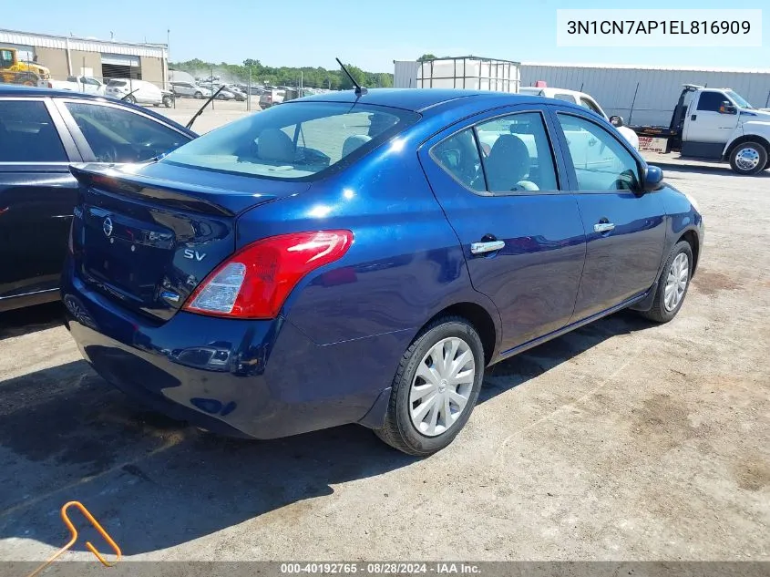 2014 Nissan Versa 1.6 Sv VIN: 3N1CN7AP1EL816909 Lot: 40192765