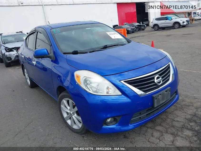 3N1CN7AP1EL870145 2014 Nissan Versa 1.6 Sl