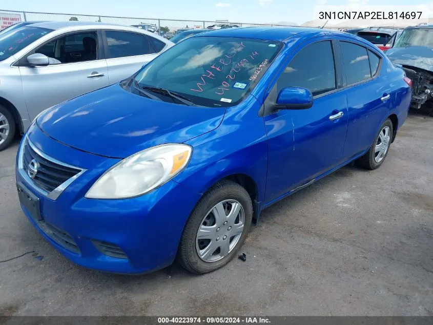 3N1CN7AP2EL814697 2014 Nissan Versa 1.6 Sv