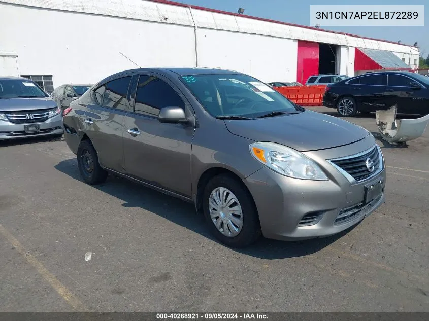 2014 Nissan Versa 1.6 S/1.6 S+/1.6 Sl/1.6 Sv VIN: 3N1CN7AP2EL872289 Lot: 40268921